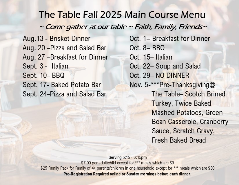 The Table Fall 2025 Menu-Larger print The Table Fall 2025 Menu-Larger print